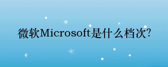 微软Microsoft是什么档次NG体育？(图1)