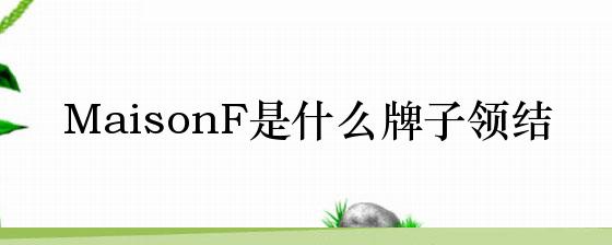 奇异果体育app下载安装MaisonF是什么牌子领结(图1)