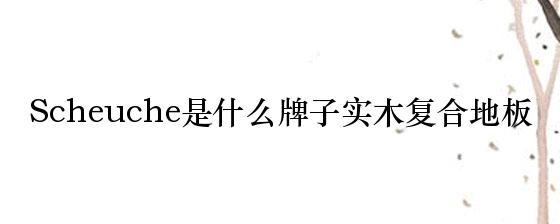 戴安森木地板是不是品牌|Scheuche是什么牌子實木復合地板